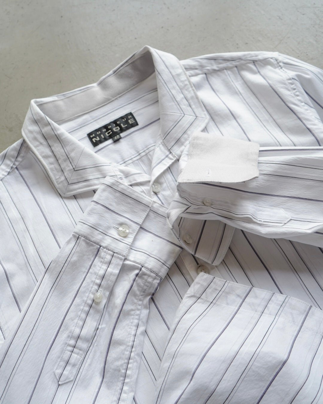 MONSIEUR NICOLE stripe design L/S shirt