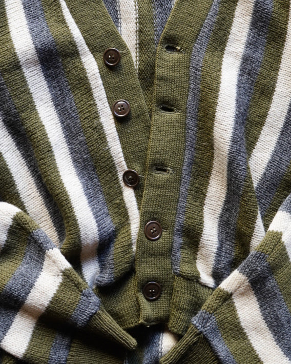 60s Puritan Sportswear wool stripe pattern Cardigan