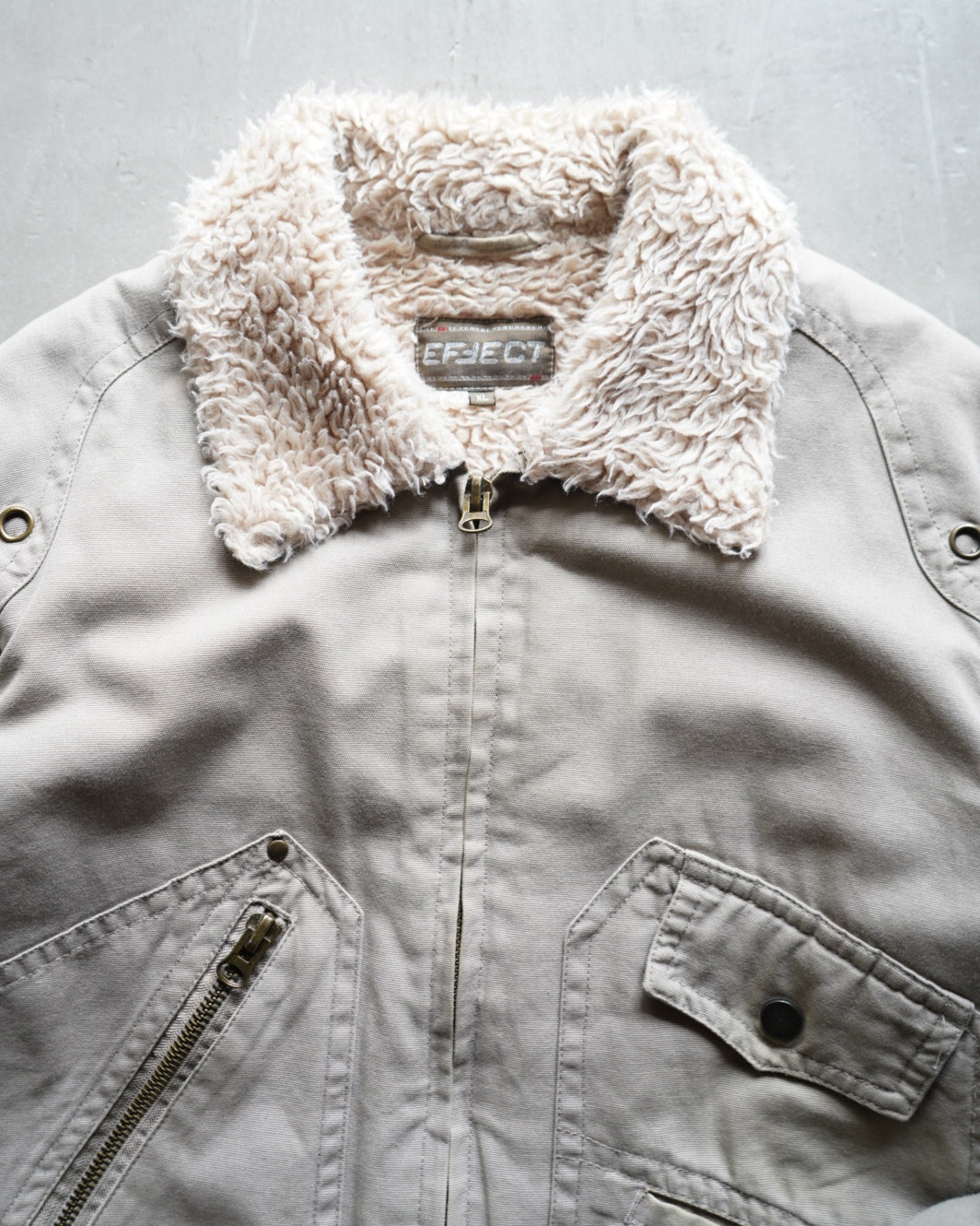 90s work cotton boa design jacket