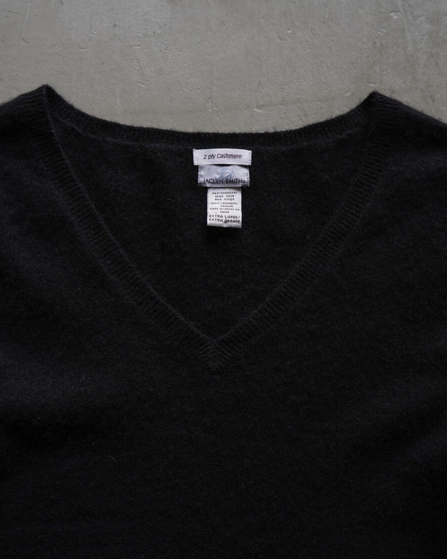 "ladies" JACLYN SMITH cashmere v neck knit sweater