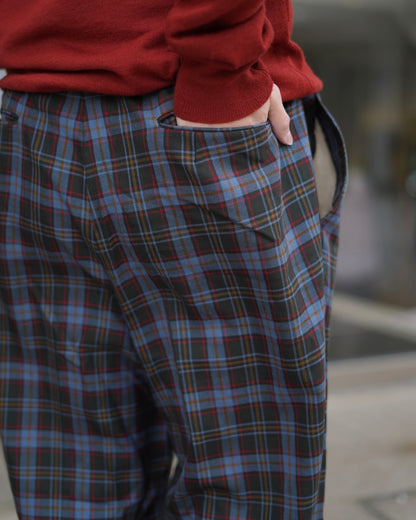 DAKS Plaid Check Pattern Wool Slacks