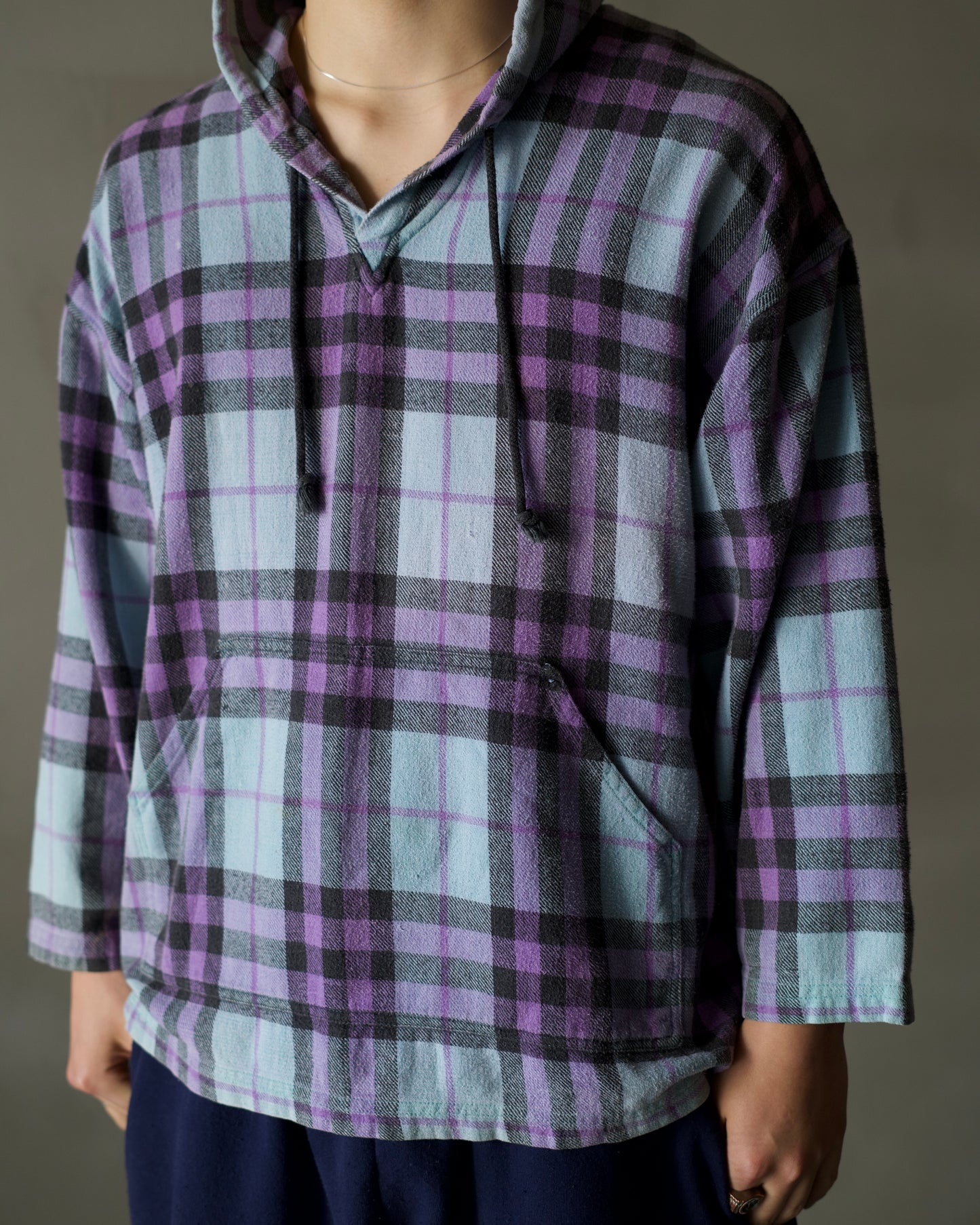 90s Cotton Check Mexican Parka