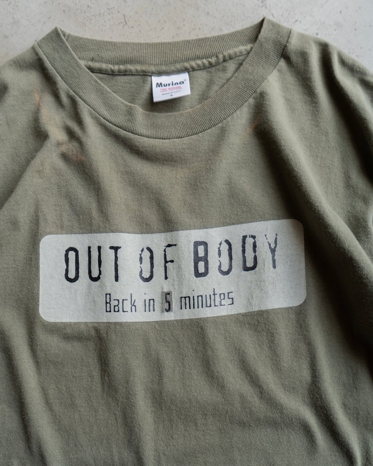 90's USA製 "OUT OF BODY" message tee