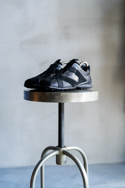 versace collection leather×suede slip on