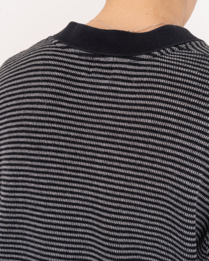 "Calvin Klein"Stripe L/S knit polo shirt