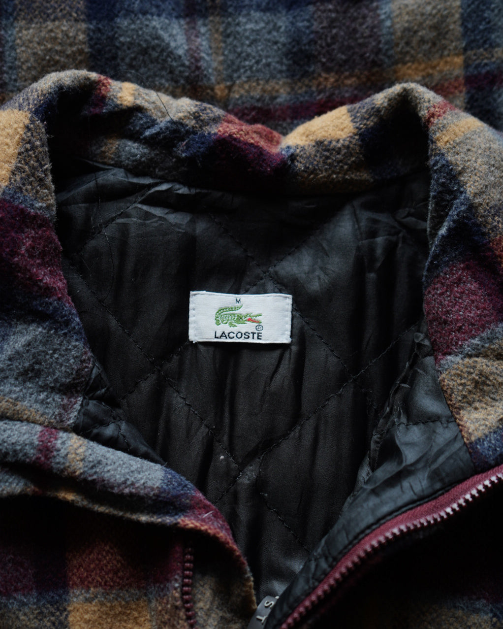 LACOSTE fleece quilting zip-up jacket