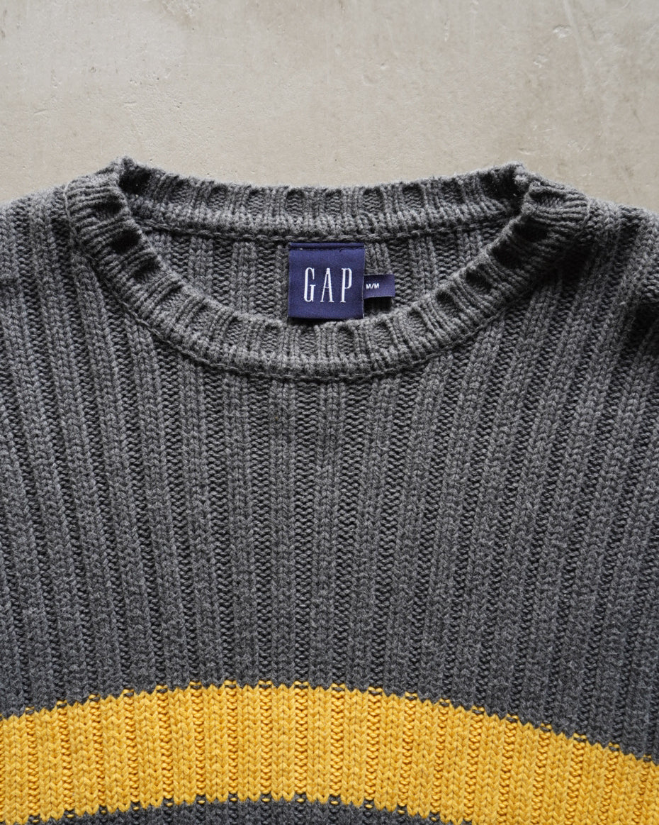 90s old GAP cotton ribbed crew neck knit sweater
