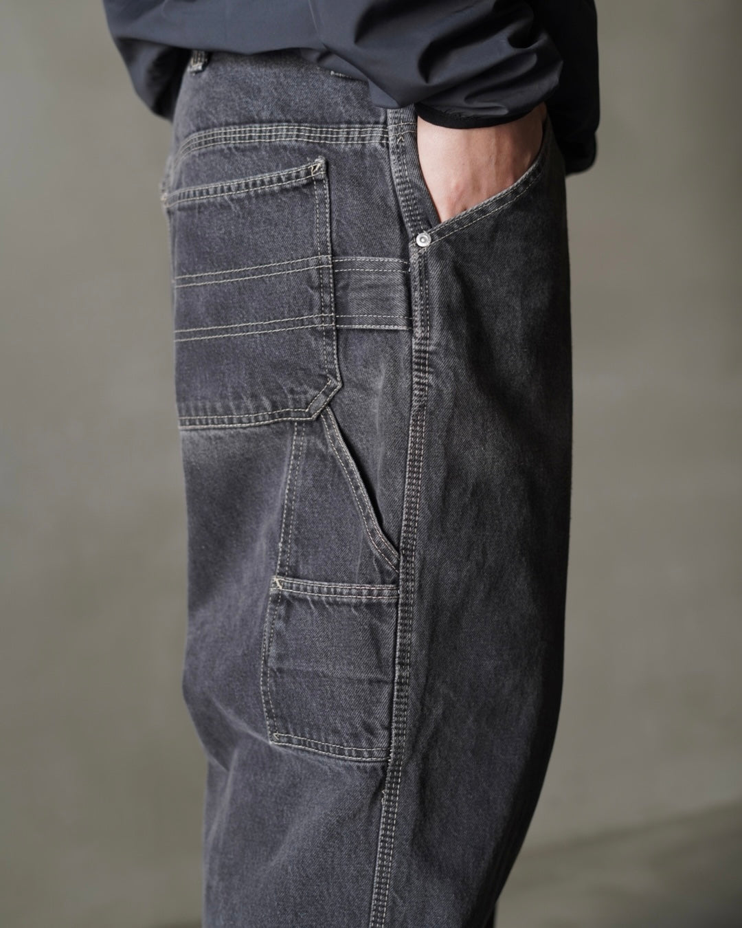 90s “MISSION BLUES”Painter Black Denim Pants