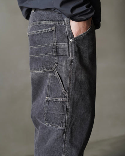 90s “MISSION BLUES”Painter Black Denim Pants
