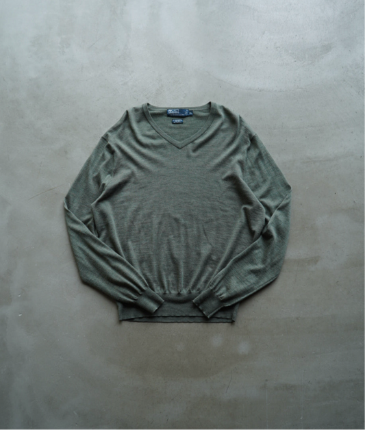 Ralph Lauren wool silk v-neck knit