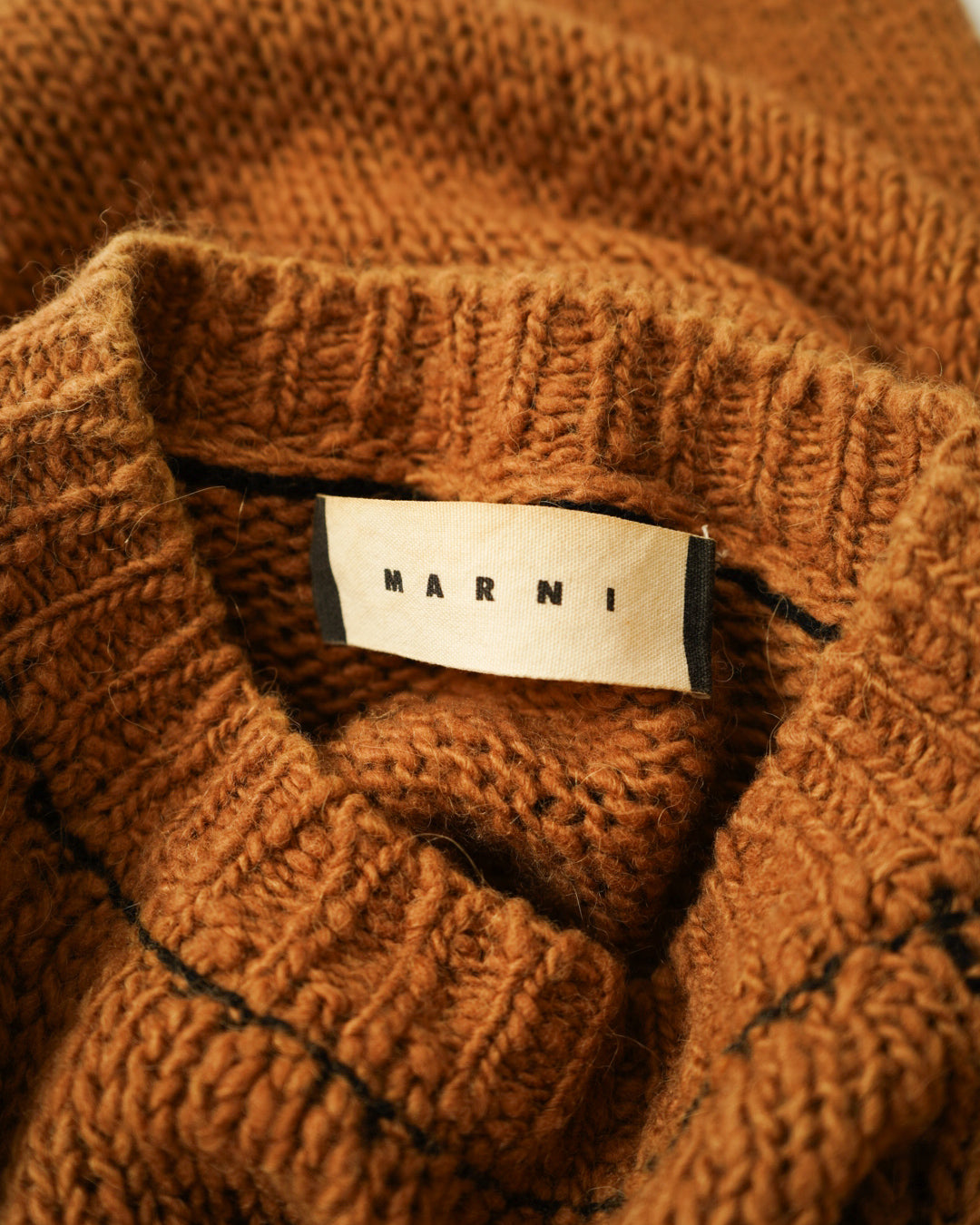 MARNI wool alpaca plane design knit