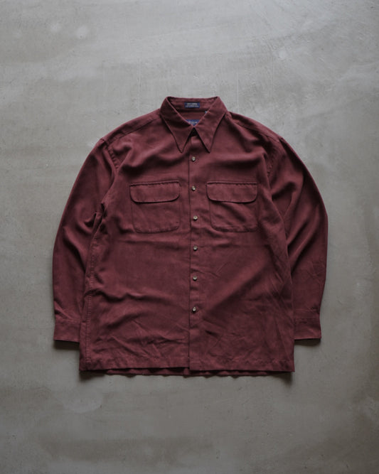 VANHEUSEN fake suede 2 pockets design shirt