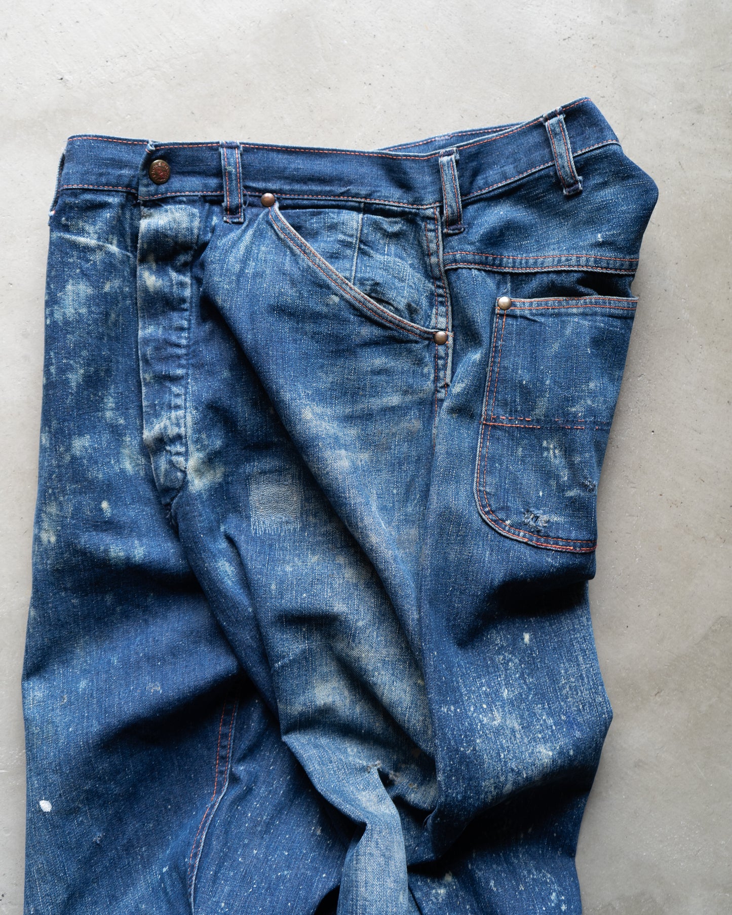 50s vintege pionneer painted work denim pants