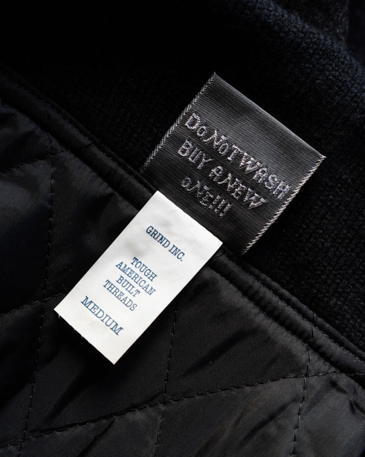 90s GRIND acrylic wool shawl collar design jacket