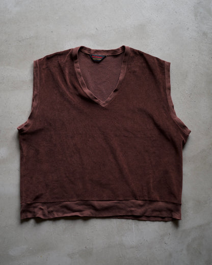 80's Richman Brothers V Neck Velour Knit