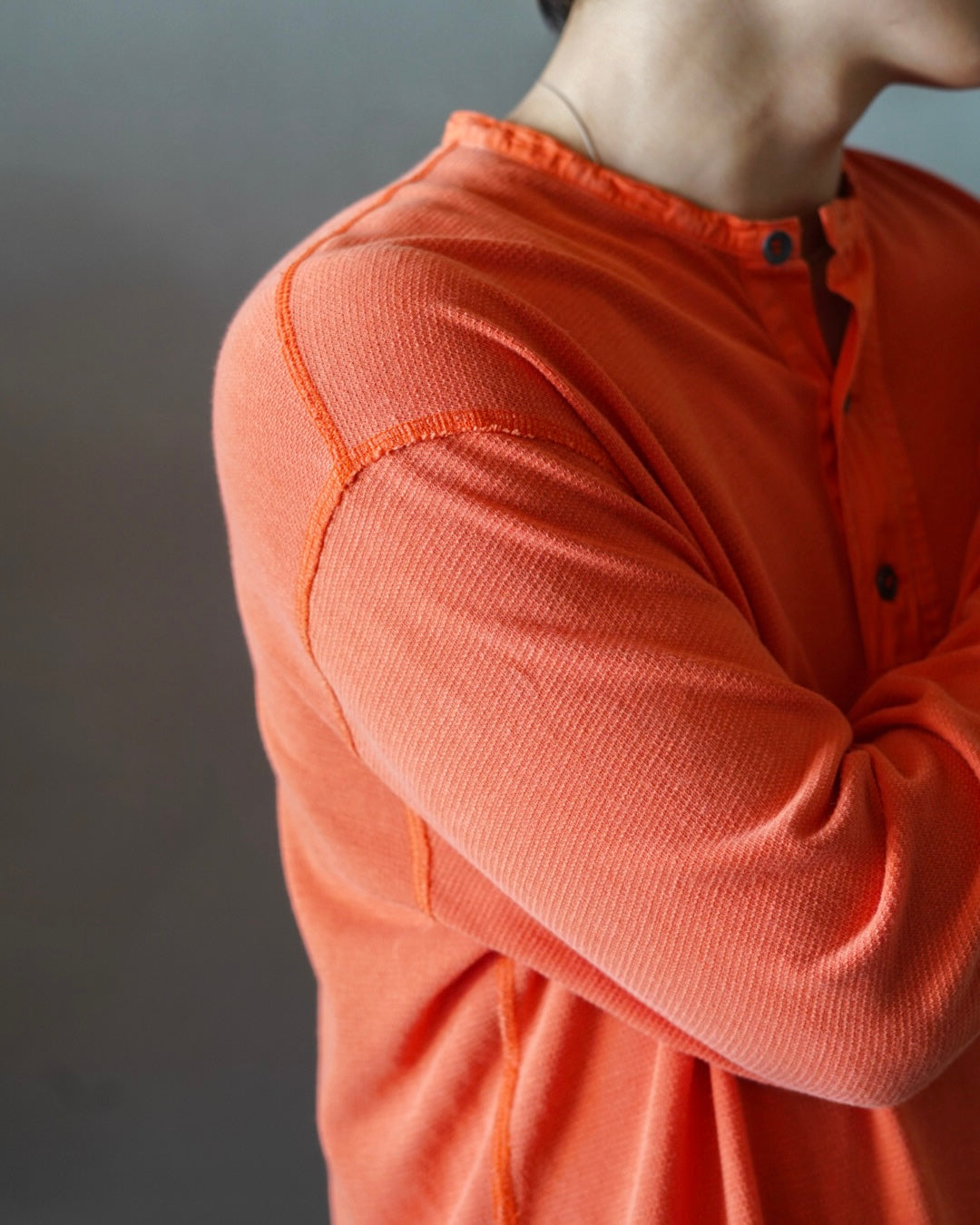 "Ralph Lauren" Orange Henley neck Shirt