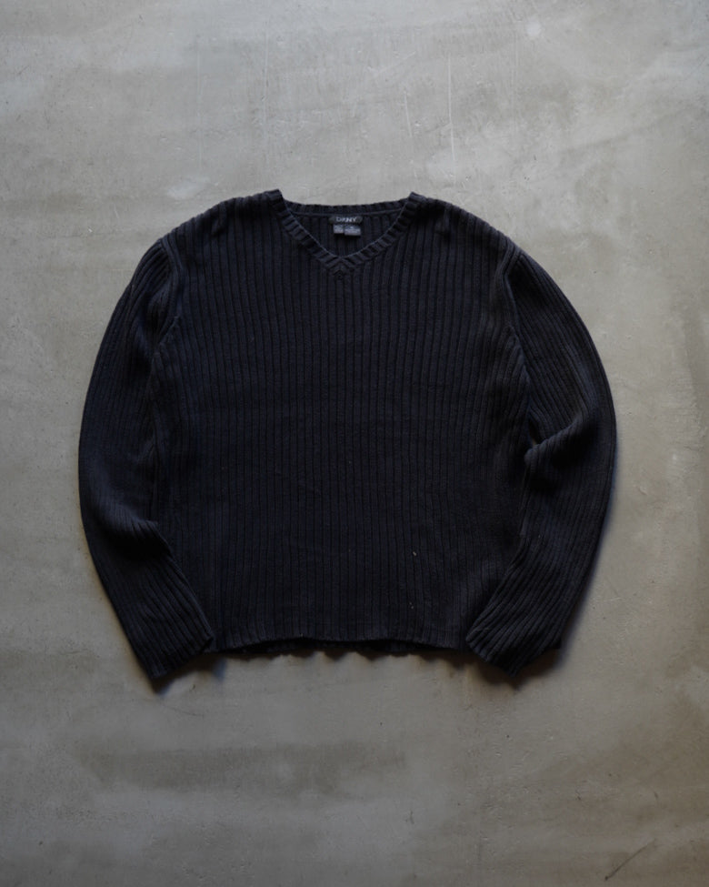 DNKY vneck cotton knit sweater