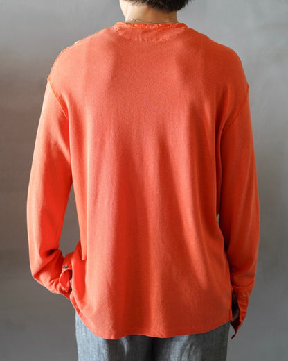 "Ralph Lauren" Orange Henley neck Shirt