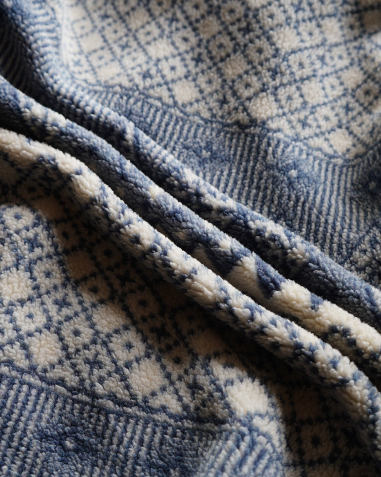 Alpenstil nordic pattern pile fleece zip-up jacket