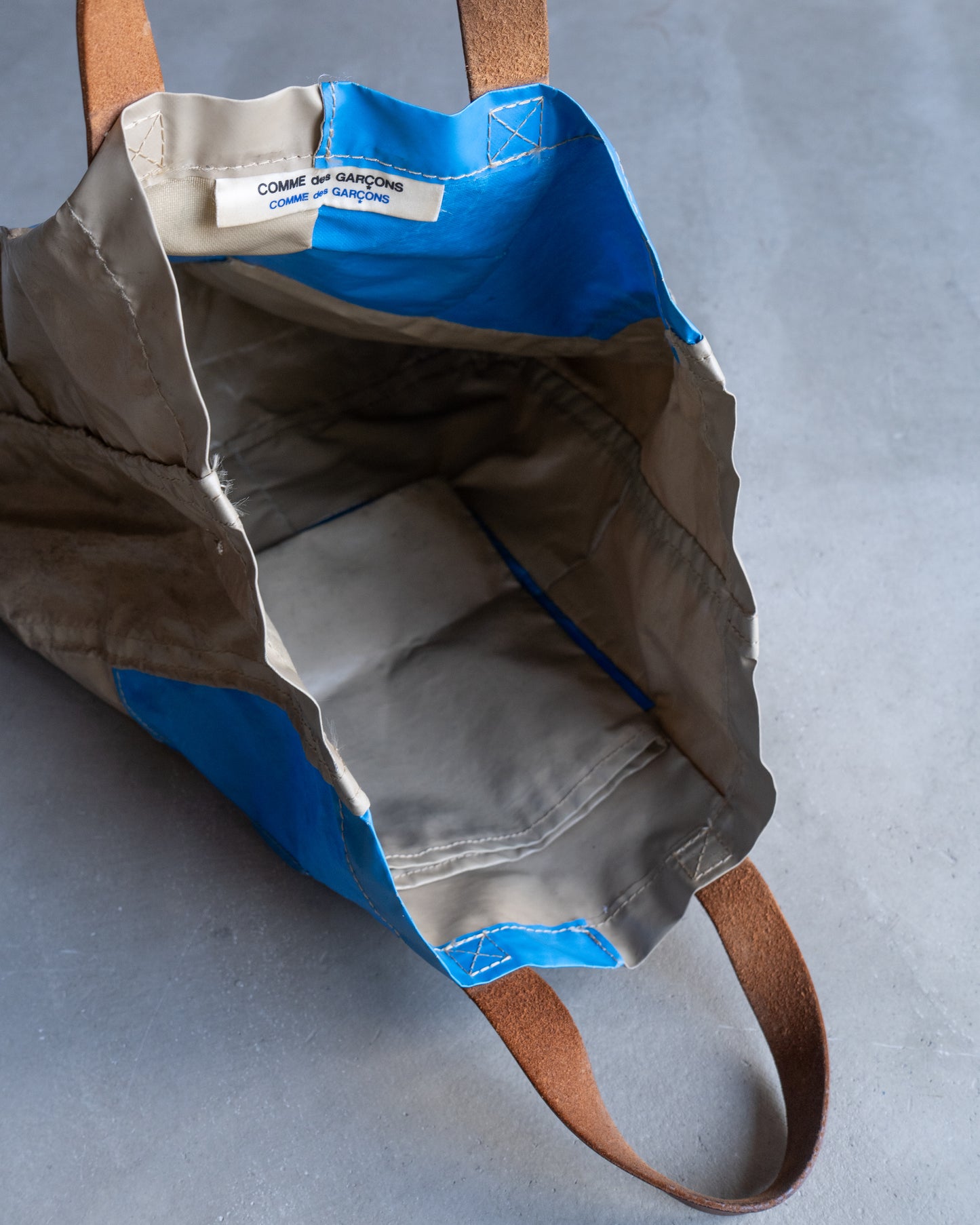 Comme des garçons PVC patchwork design tote bag