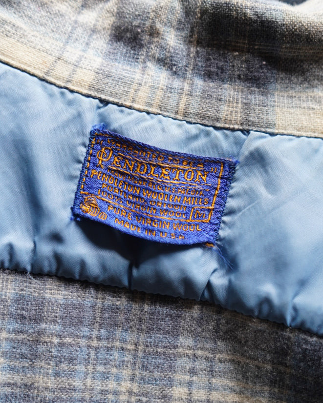 70s PENDLETON wool  plaid pattern shirt