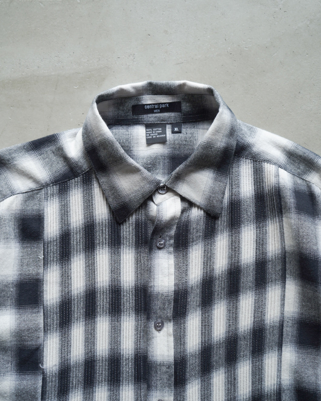ombre check pleats design shirt