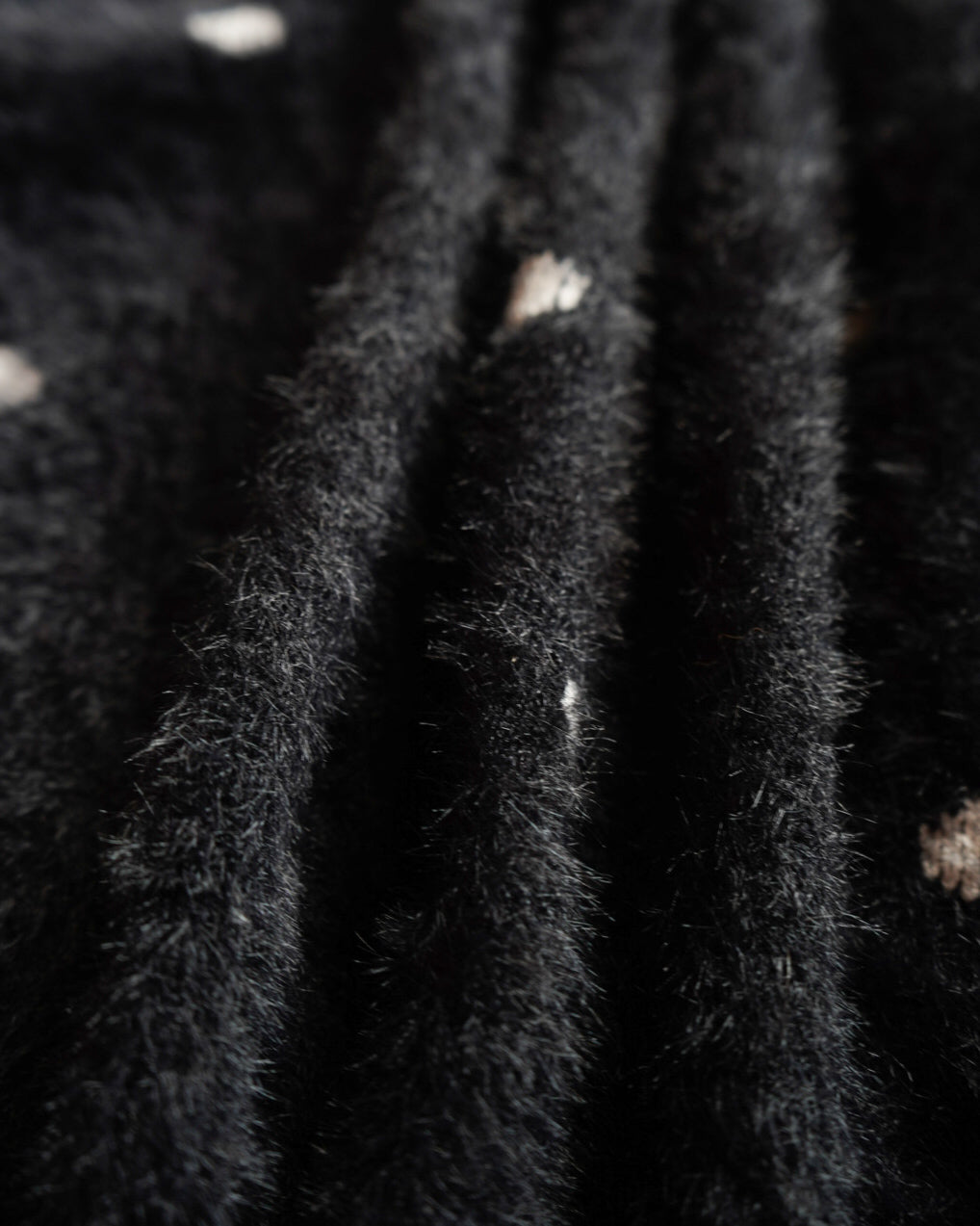 "ladies" polka dot mohair-like cardigan