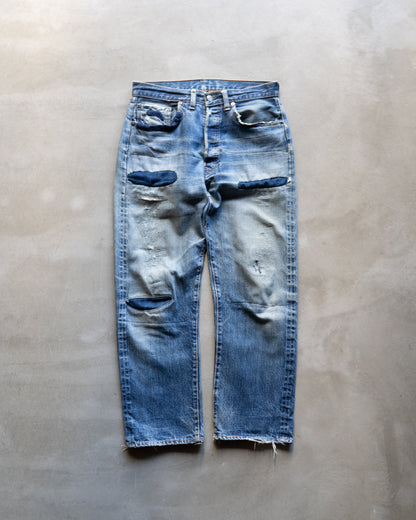60's Levi's 501 "Big E" good repaired denim pants