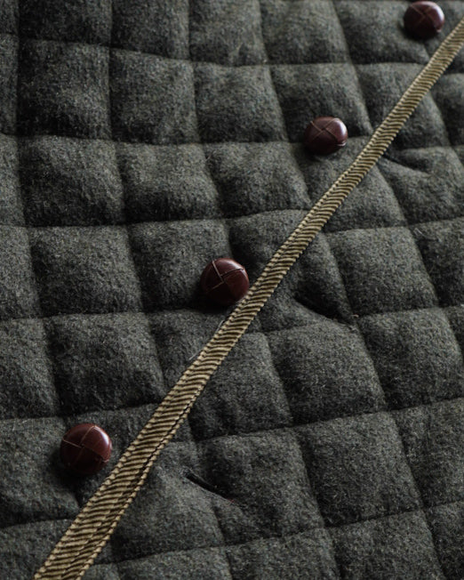 HUSKY wool switching quilting jacket