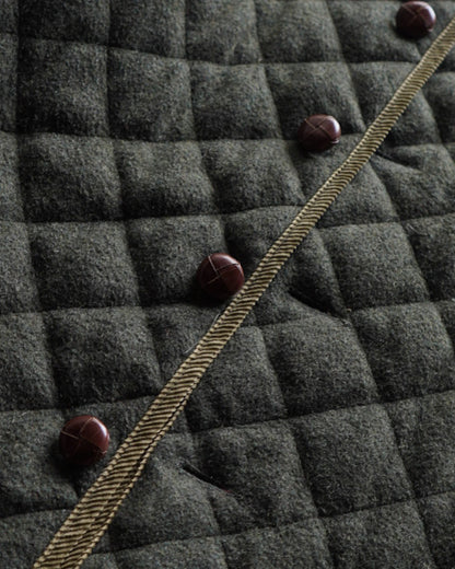 HUSKY wool switching quilting jacket