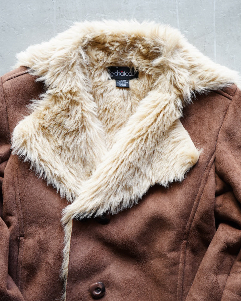 "ladies"Plush Lined Design fake mouton short jacket