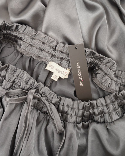 satin cargo easy pants