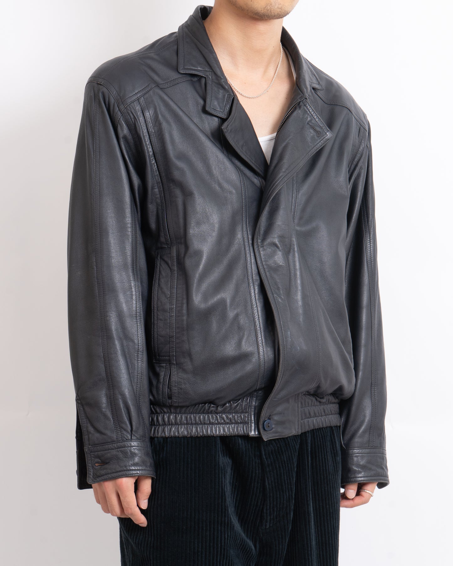 LANVIN front fly design leather jacket