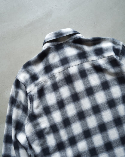 ombre check pleats design shirt