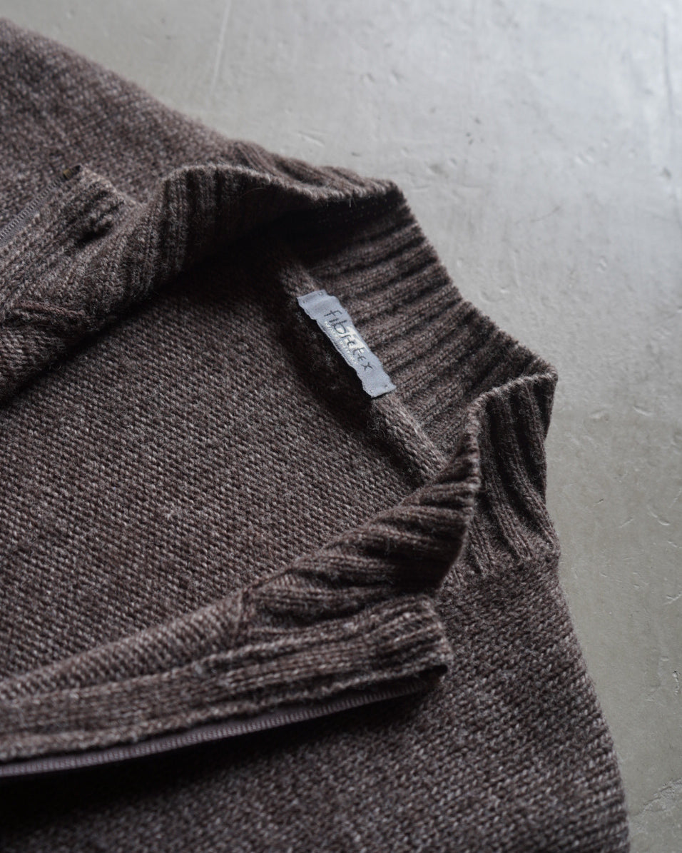 Fibretex wool zip-up knit made in Italy