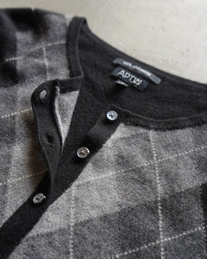 "ladies" Argyle pattern cashmere cardigan