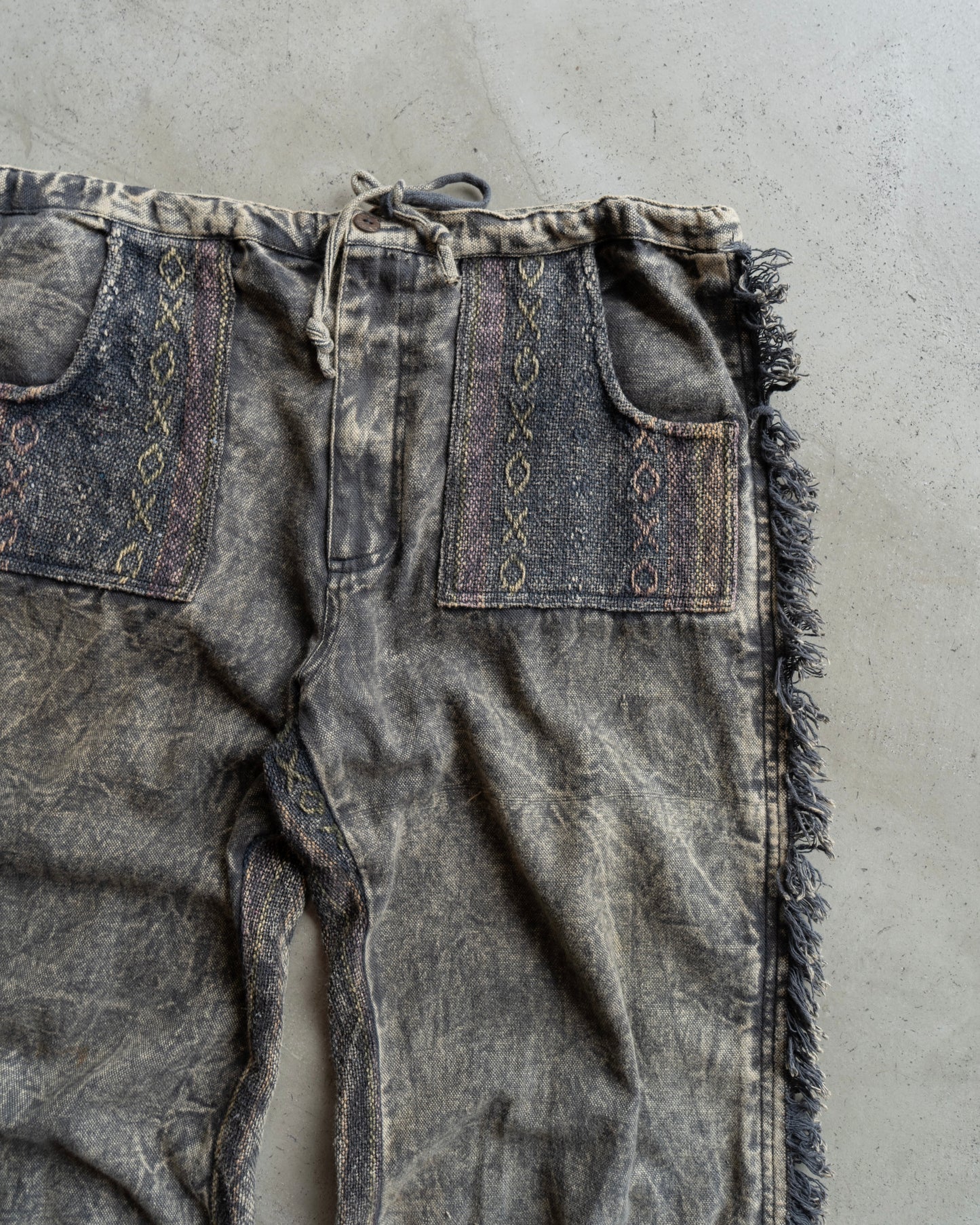 90's design all pattern semi flare easy pants
