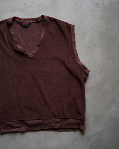 80's Richman Brothers V Neck Velour Knit