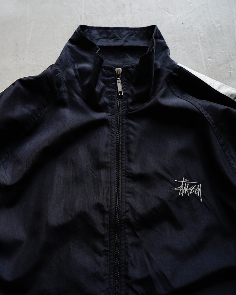 90s old stussy sports nylon zip-up jacket