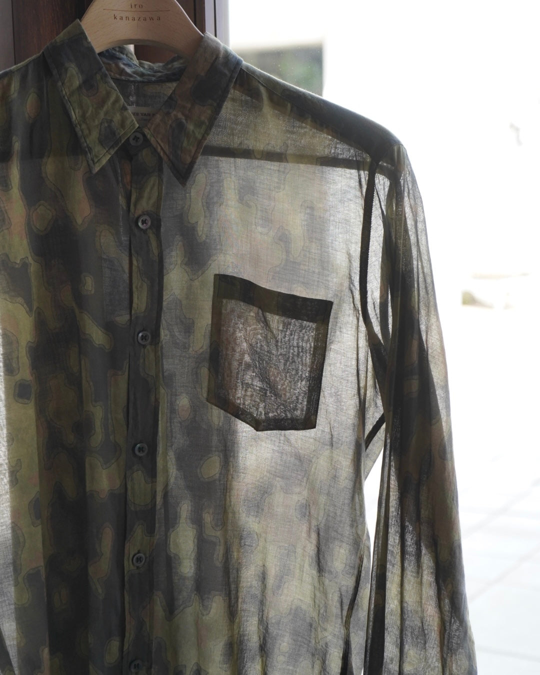 DRIES VAN NOTEN Cotton Sheer All-over design shirt