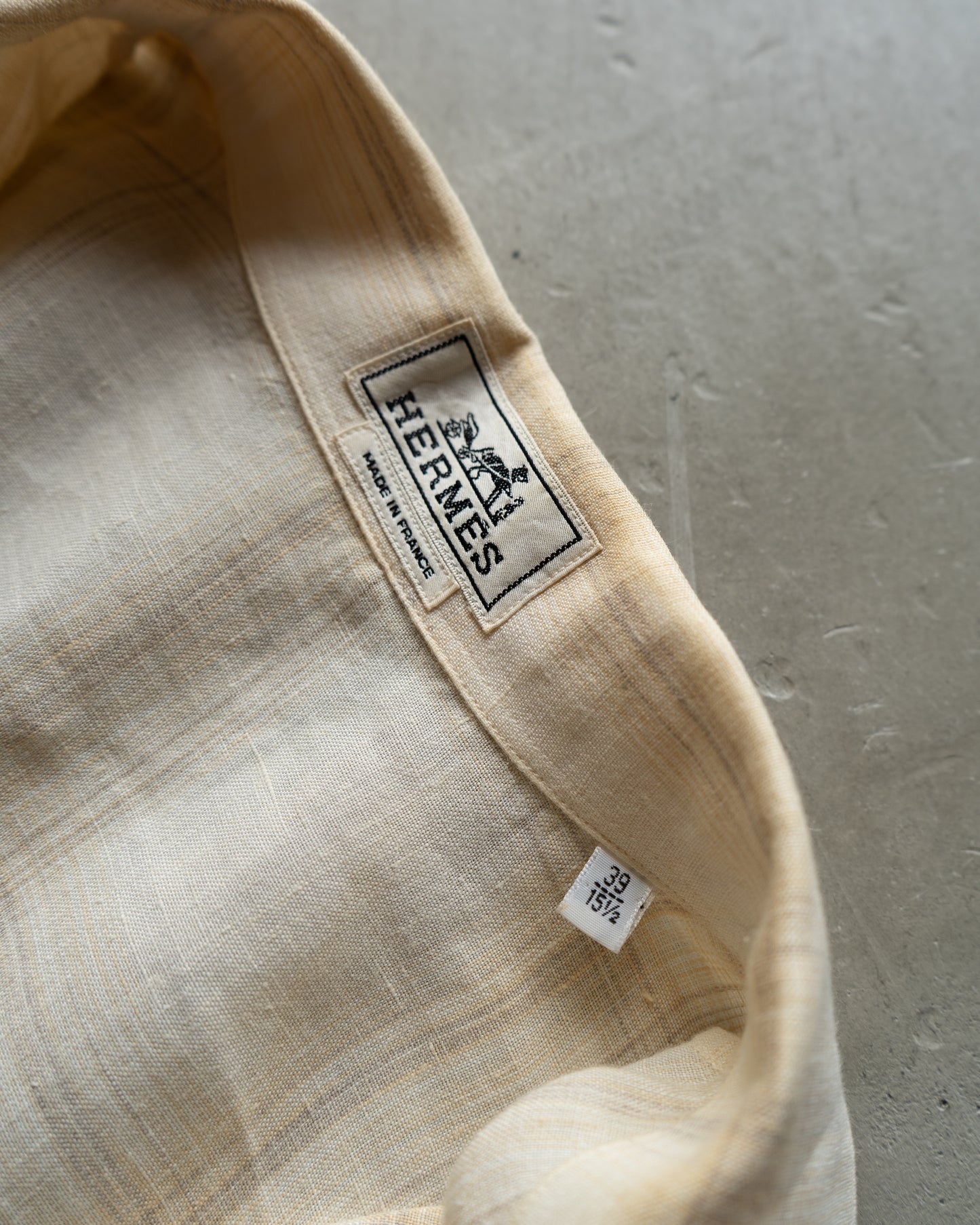 HERMES linen check design shirt jacket