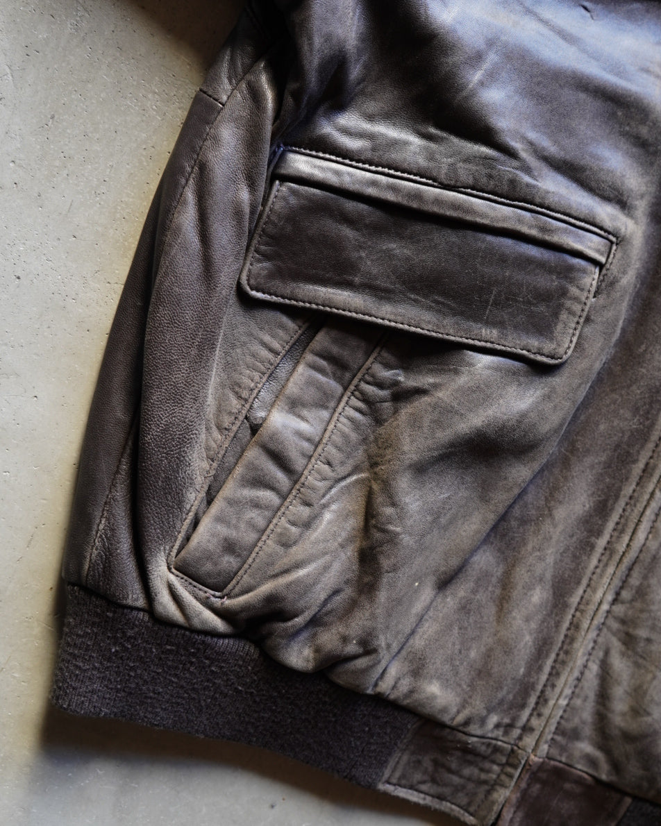 Sheep Leather flight type Bomber Jacket