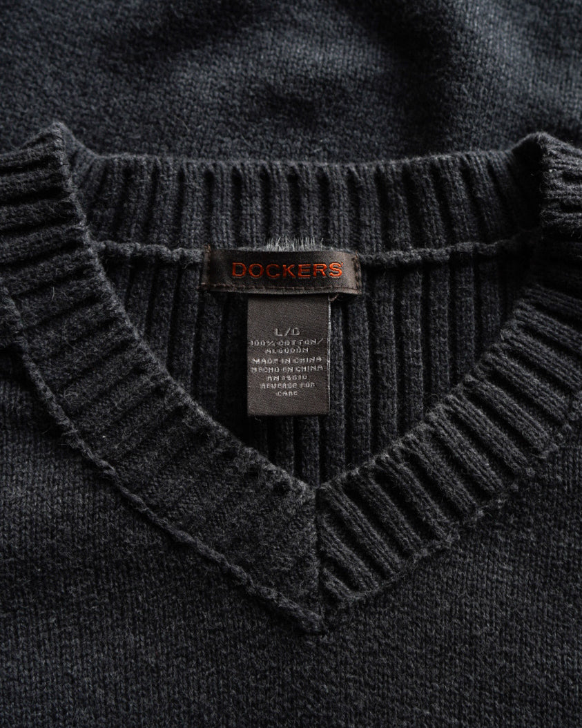 DOCKRS v neck cotton knit  sweater