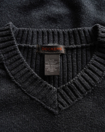 DOCKRS v neck cotton knit  sweater
