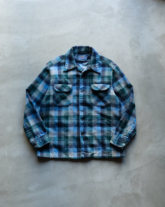 60~70's Pendleton wool open collar check shirts