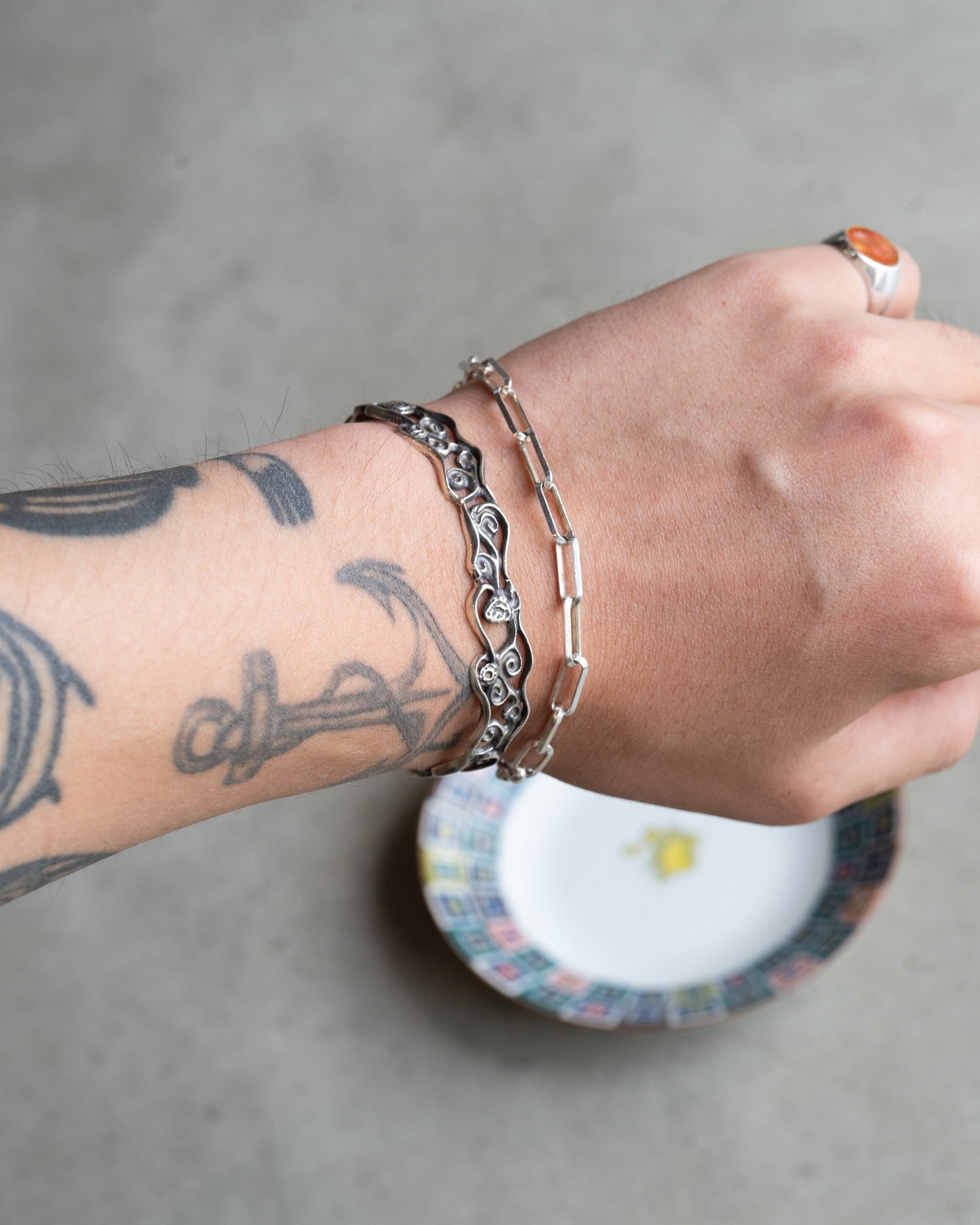 DICT×IRO "Kutaniyaki" design silver 925 bangle