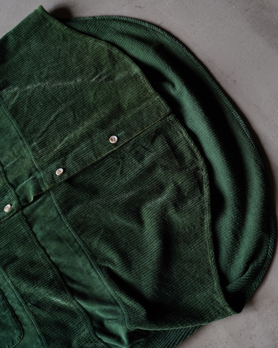 Switching boarder design corduroy shirt