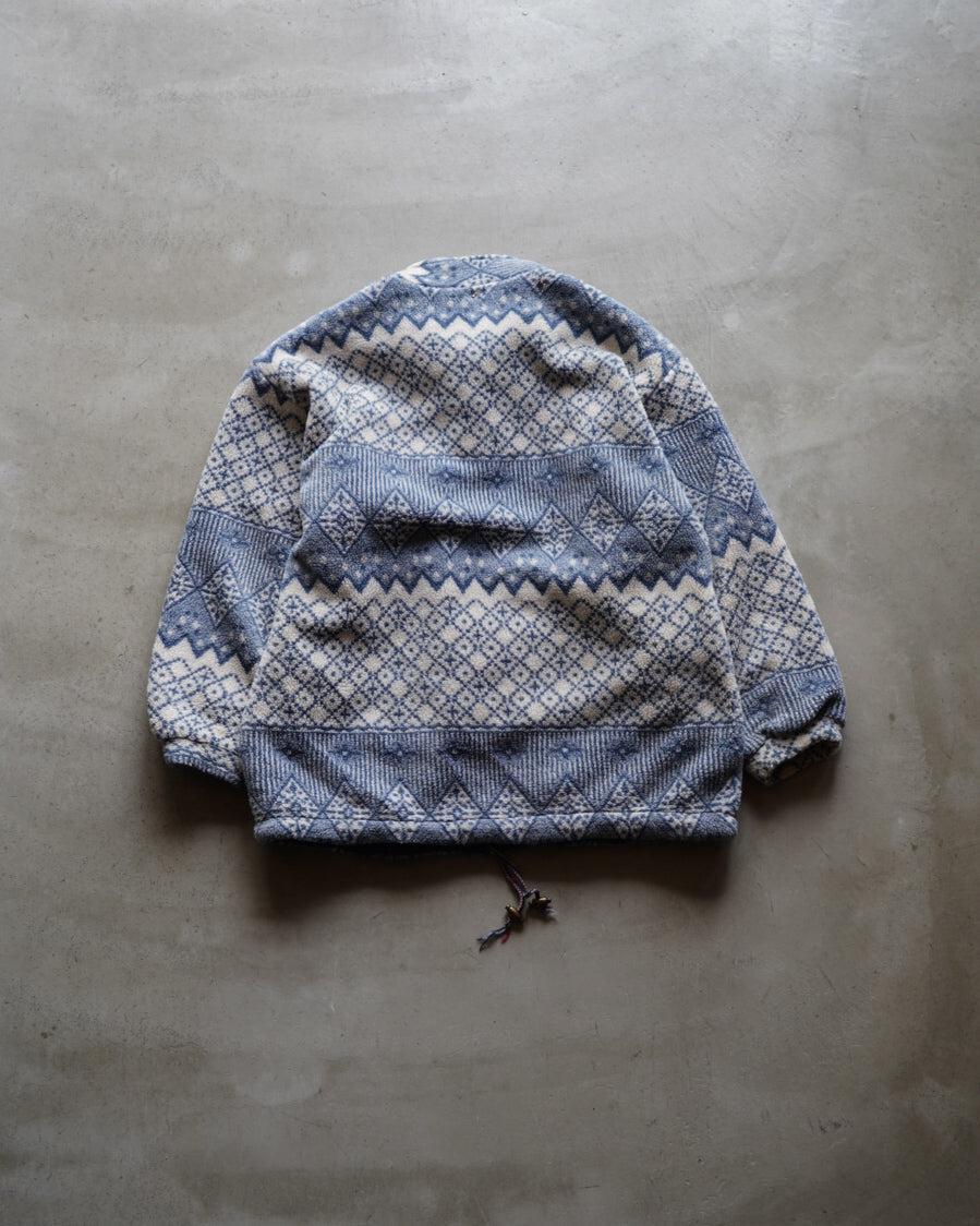 Alpenstil nordic pattern pile fleece zip-up jacket