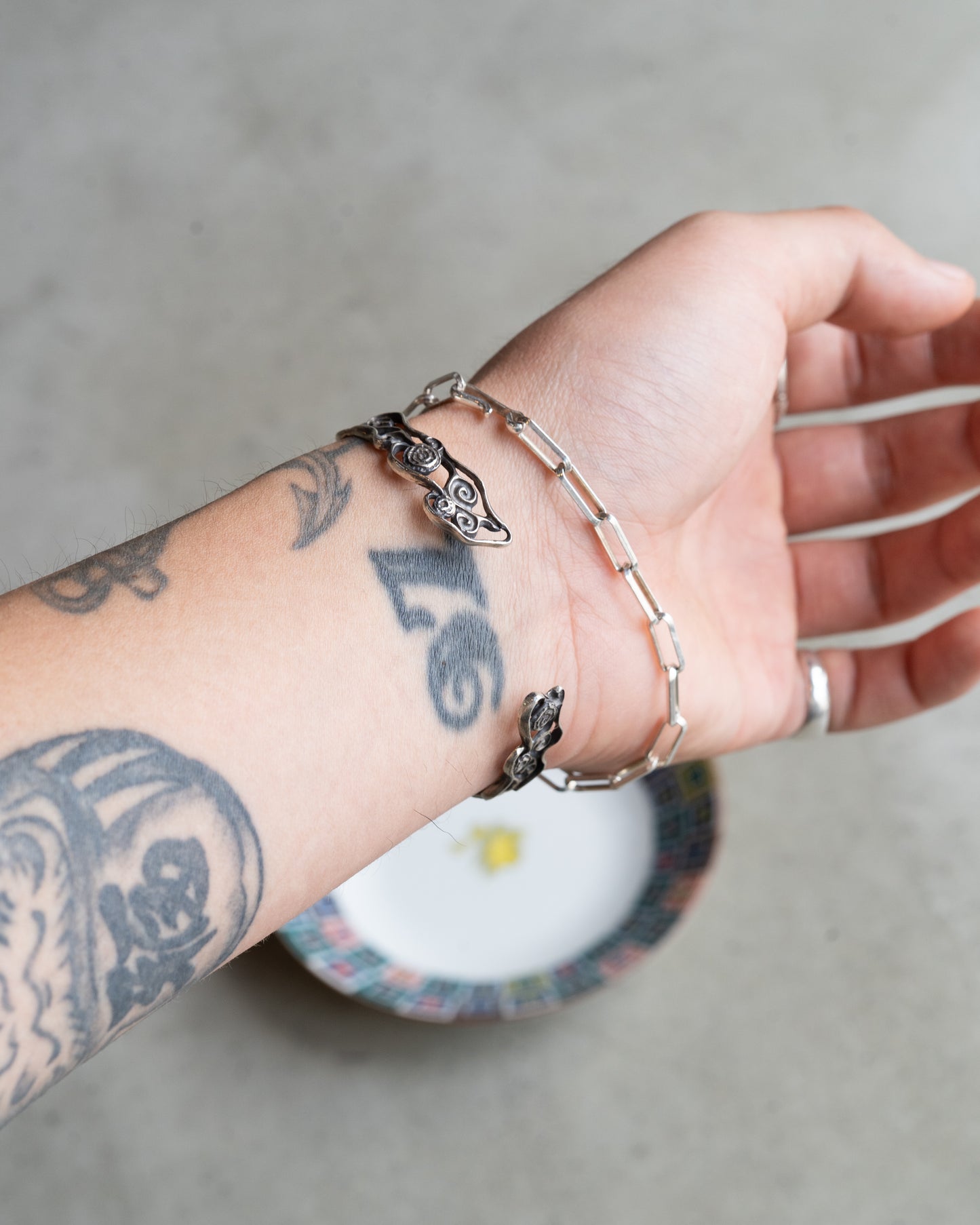 DICT×IRO "Kutaniyaki" design silver 925 bangle