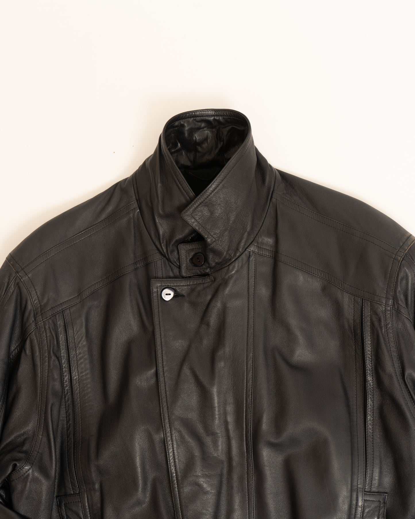 LANVIN front fly design leather jacket